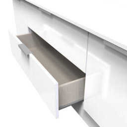 Poole 2 Door 2 Drawer Superwide Tv Unit In White Gloss (Ready Assembled) - thumbnail 6