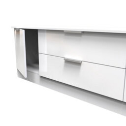 Poole 2 Door 2 Drawer Superwide Tv Unit In White Gloss (Ready Assembled) - thumbnail 7