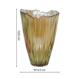 Ivyline Mocha Rippled Glass Vase H25Cm W14.5Cm - thumbnail 6