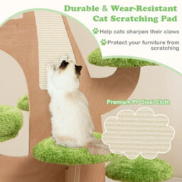 Costway 128 Cm Pine Shape Cat Tree Indoor Cute Multi-Level Cat Tower With Perch - thumbnail 7