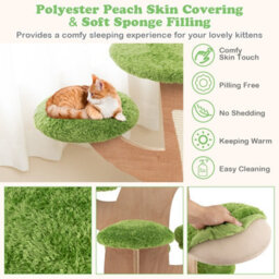 Costway 128 Cm Pine Shape Cat Tree Indoor Cute Multi-Level Cat Tower With Perch - thumbnail 8