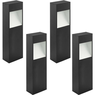 4 Pack Ip44 Outdoor Pedestal Lights - Modern Anthracite & White Led Fixtures - image 1