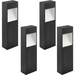 4 Pack Ip44 Outdoor Pedestal Lights - Modern Anthracite & White Led Fixtures - thumbnail 1