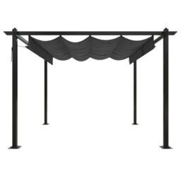 Walplus Garden Gazebo With Retractable Roof 3X3 M Anthracite - thumbnail 3