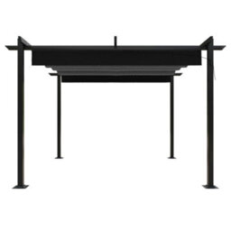Walplus Garden Gazebo With Retractable Roof 3X3 M Anthracite - thumbnail 4