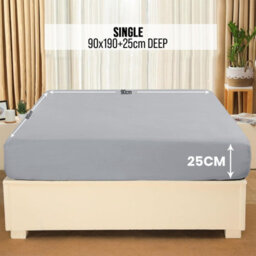 Aspire Homeware Silver Fitted Sheet-(25Cm) Deep Hotel Quality -Breathable Fitted Bed Sheets Single (L)190Cm X (W)91Cm - thumbnail 7