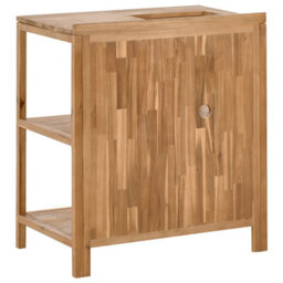 Beliani 3 Piece Outdoor Kitchen Set With Sink Venosa Acacia Wood Brown/ Black - thumbnail 9