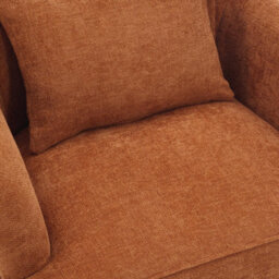 Chenille Fabric Orange Accent Chair Wingback Camila - Armchair With Wings, Doorstep Delivery - thumbnail 8