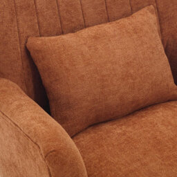 Chenille Fabric Orange Accent Chair Wingback Camila - Armchair With Wings, Doorstep Delivery - thumbnail 7