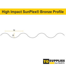 Pack Of 7 - High Impact Sunplex Bronze Tinted Translucent Polycarbonate Corrugated Roofing Sheet 7Ft (2135mm) - Uv Protected - thumbnail 3