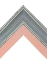 Frames By Post Scandi Distressed Blue Frame With Pink Mount For Image Size 14 X 8 Inch - thumbnail 5