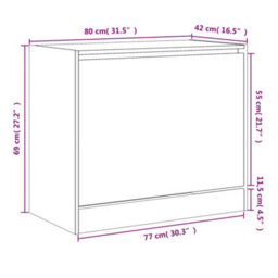 Berkfield Shoe Cabinet Concrete Grey 80X42X69 Cm Engineered Wood - thumbnail 9