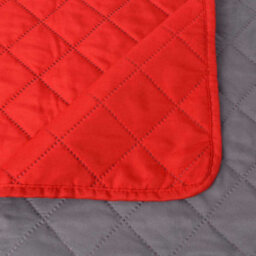 Berkfield Double-Sided Quilted Bedspread Red And Grey 220X240 Cm - thumbnail 5