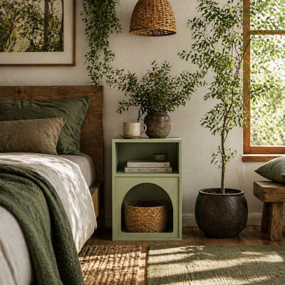 Wyld Haus Nimayo Light Green Bedside Table With 2 Open Compartments 40 X 30 X 60 Cm - image 1