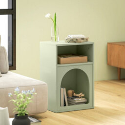 Wyld Haus Nimayo Light Green Bedside Table With 2 Open Compartments 40 X 30 X 60 Cm - thumbnail 6