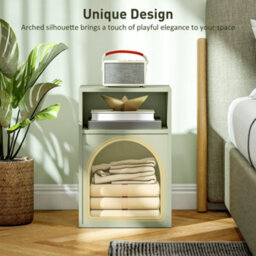 Wyld Haus Nimayo Light Green Bedside Table With 2 Open Compartments 40 X 30 X 60 Cm - thumbnail 4