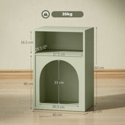 Wyld Haus Nimayo Light Green Bedside Table With 2 Open Compartments 40 X 30 X 60 Cm - thumbnail 3