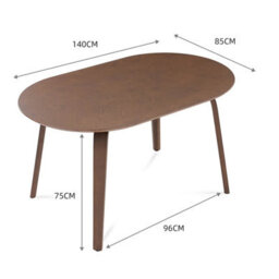Birchstone Retro Walnut Effect 4-6 Seater Oval Dining Table - 140Cm - thumbnail 8