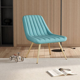 Darphe Velvet Upholstered Gold Metal Legs Lounge Accent Chair - thumbnail 1