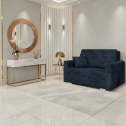 Viva Piano Ii Sofa Bed With Bedding Storage Freestanding Upholstered Back Wooden Legs 133X100X85Cm Blue - thumbnail 2
