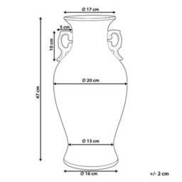 Beliani Flower Vase Segowia Porcelain 47 Cm White/ Blue - thumbnail 3