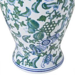 Beliani Flower Vase Segowia Porcelain 47 Cm White/ Blue - thumbnail 6
