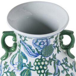 Beliani Flower Vase Segowia Porcelain 47 Cm White/ Blue - thumbnail 5