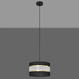 Luminosa Lighting Luminosa Helen Cylindrical Pendant Ceiling Light Black, Gold 25Cm - thumbnail 5