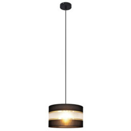 Luminosa Lighting Luminosa Helen Cylindrical Pendant Ceiling Light Black, Gold 25Cm - thumbnail 4