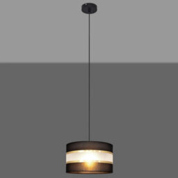 Luminosa Lighting Luminosa Helen Cylindrical Pendant Ceiling Light Black, Gold 25Cm - thumbnail 3