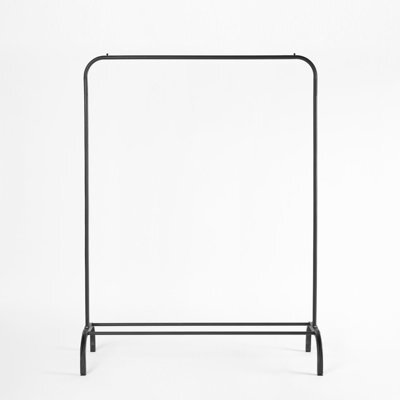 Ohs Heavy Duty Clothes Rail Display Hanging Stand With Shoe Rack - Black - image 1