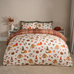 OHS Autumn Gonk Reversible Check Duvet Cover Set With Pillowcase - thumbnail 1