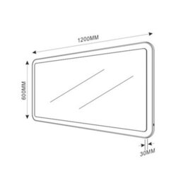 Plum&clay Leo Led Illuminated Backlit Bathroom Mirror (H)600mm (W)1200mm - thumbnail 2
