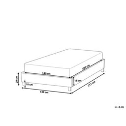 Beliani Bed Without Headboard Fabric Roanne 140 X 200 Cm (Eu Double) Beige - thumbnail 3