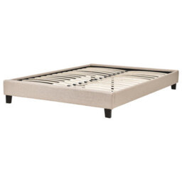 Beliani Bed Without Headboard Fabric Roanne 140 X 200 Cm (Eu Double) Beige - thumbnail 7