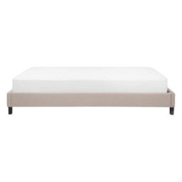 Beliani Bed Without Headboard Fabric Roanne 140 X 200 Cm (Eu Double) Beige - thumbnail 6