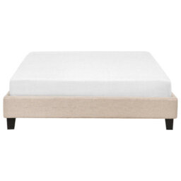 Beliani Bed Without Headboard Fabric Roanne 140 X 200 Cm (Eu Double) Beige - thumbnail 5