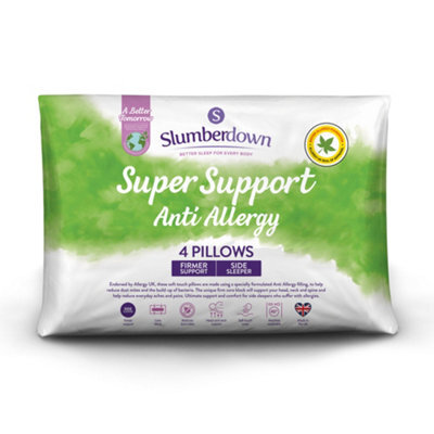 Slumberdown Anti Allergy Super Support Pillows 4 Pack Firm Support Side Sleeper Neck And Shoulder Pain Relief Supportive 48X74Cm - image 1