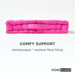Homescapes Cotton Hot Pink Floor Cushion, 50 X 50 Cm - thumbnail 4