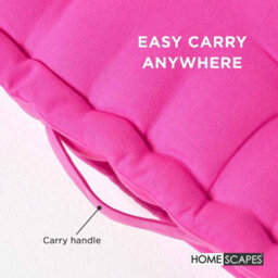 Homescapes Cotton Hot Pink Floor Cushion, 50 X 50 Cm - thumbnail 5