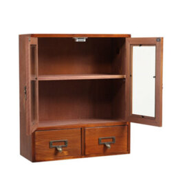 Living And Home Retro Wooden 2-Drawer Desktop Storage Organizer - thumbnail 5