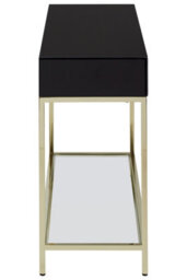 Orsina Glamorous Gold Finish Console Table, Decorative Table For Livingrooms, Stylish Room Table With Glass Shelf - thumbnail 3