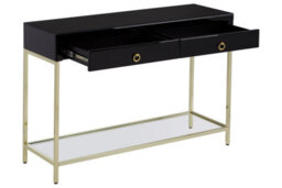 Orsina Glamorous Gold Finish Console Table, Decorative Table For Livingrooms, Stylish Room Table With Glass Shelf - thumbnail 5