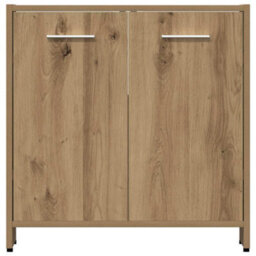 Berkfield 4 Piece Bathroom Furniture Set Artisan Oak Engineered Wood - thumbnail 9
