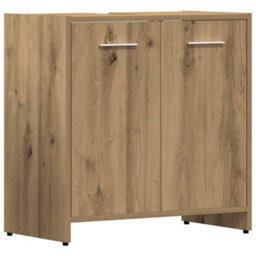 Berkfield 4 Piece Bathroom Furniture Set Artisan Oak Engineered Wood - thumbnail 5