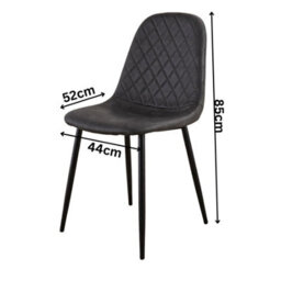Kosy Koala Modern Dining Table With 4 Gem Pattern Black Faux Leather Chairs Kitchen Furniture - thumbnail 6