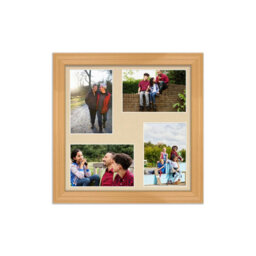 AK Frames 12X12 Country Pine Classic Multi Photo Frame With Ivory Mount - Holds 4 Apertures (4X) 6X4 Photos