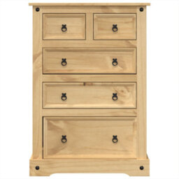 Berkfield Chest Of Drawers Corona 80X43X114 Cm Solid Wood Pine - thumbnail 4