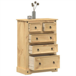 Berkfield Chest Of Drawers Corona 80X43X114 Cm Solid Wood Pine - thumbnail 1
