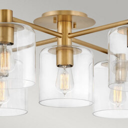 Luminosa Lighting Luminosa Hinkley Axel Multi Arm Semi Flush Ceiling Lamp Heritage Brass - thumbnail 2